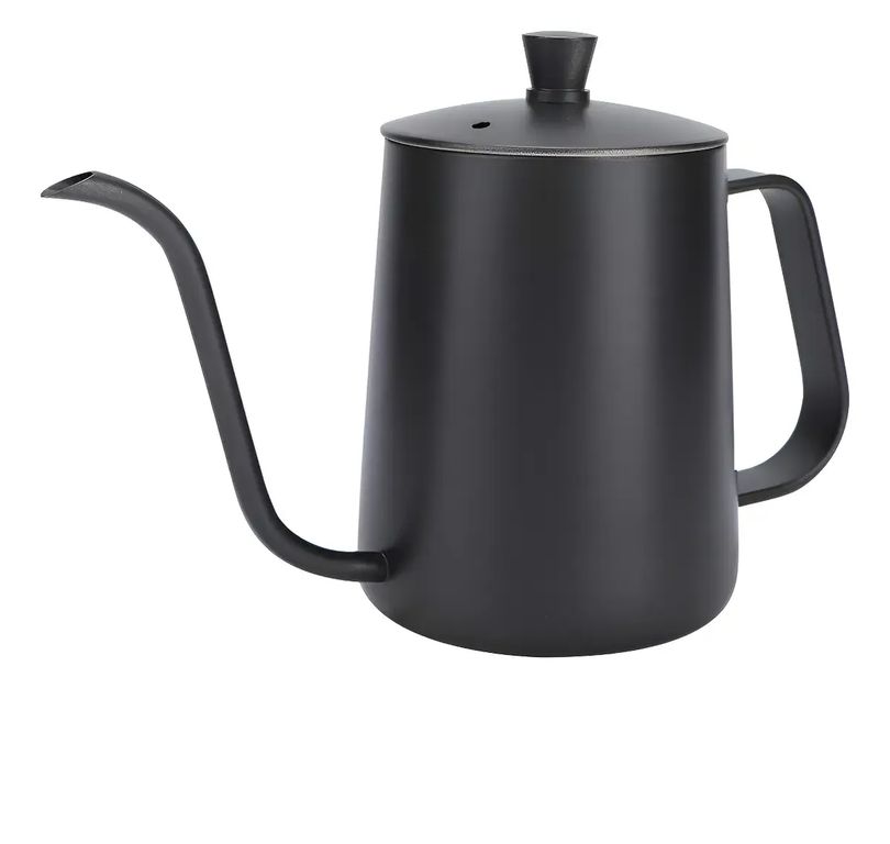 Tetera Cuello De Cisne De Acero Inoxidable Negro 600ml
