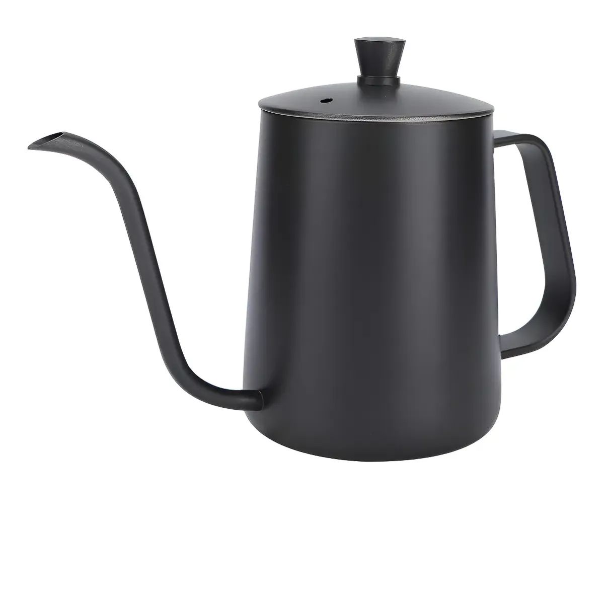 GENERICO - Tetera Cuello De Cisne De Acero Inoxidable Negro 600ml