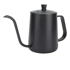GENERICO - Tetera Cuello De Cisne De Acero Inoxidable Negro 600ml