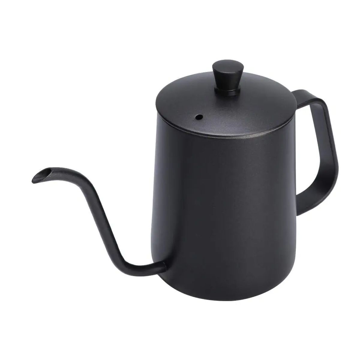 GENERICO - Tetera Cuello De Cisne De Acero Inoxidable Negro 600ml