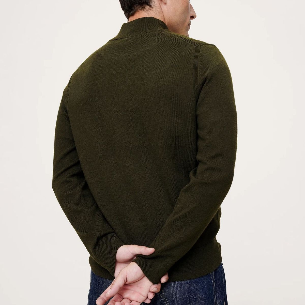 BANANA REPUBLIC - Sweater Hombre Merino Quarter Verde
