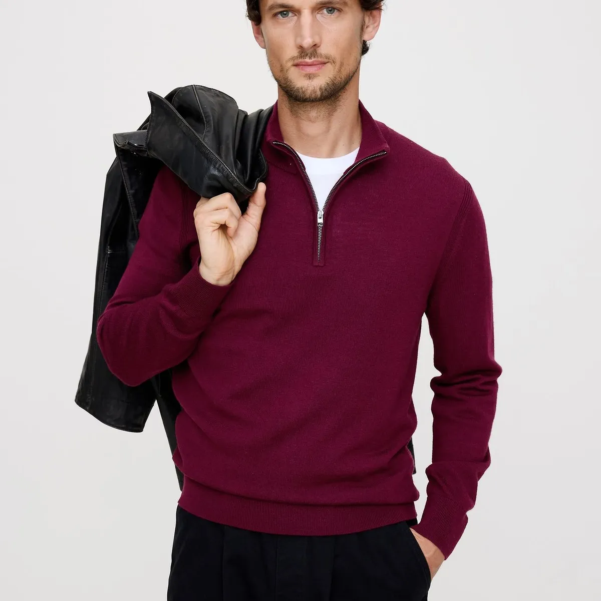 BANANA REPUBLIC - Sweater Hombre Banana Republic Merino Quarter Café