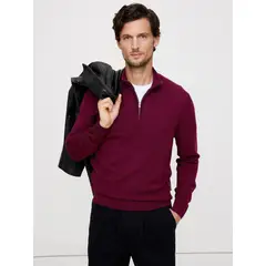 BANANA REPUBLIC - Sweater Hombre Merino Quarter Café
