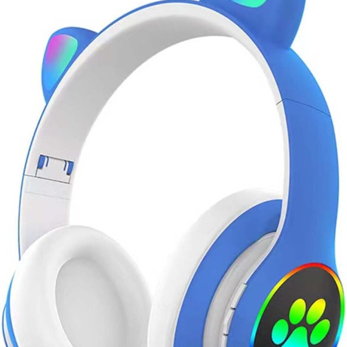 GENERICO - Audífonos Orejas de Gato Luces Led, Bluetooth y Micrófono Color Azul Rey