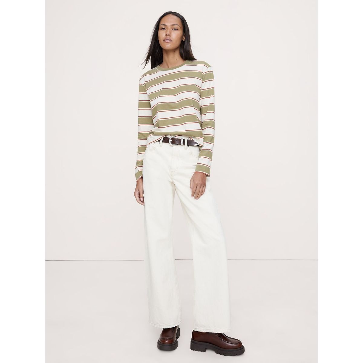 BANANA REPUBLIC - Polera Mujer Banana Republic Vintage Algodón Manga Larga Gris
