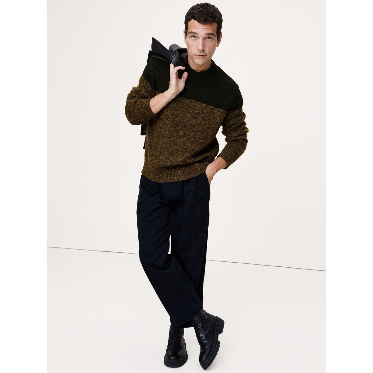 BANANA REPUBLIC - Sweater Hombre Banana Republic Alpaca Blend Verde