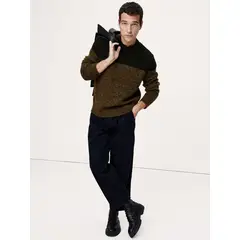 BANANA REPUBLIC - Sweater Hombre Alpaca Blend Verde