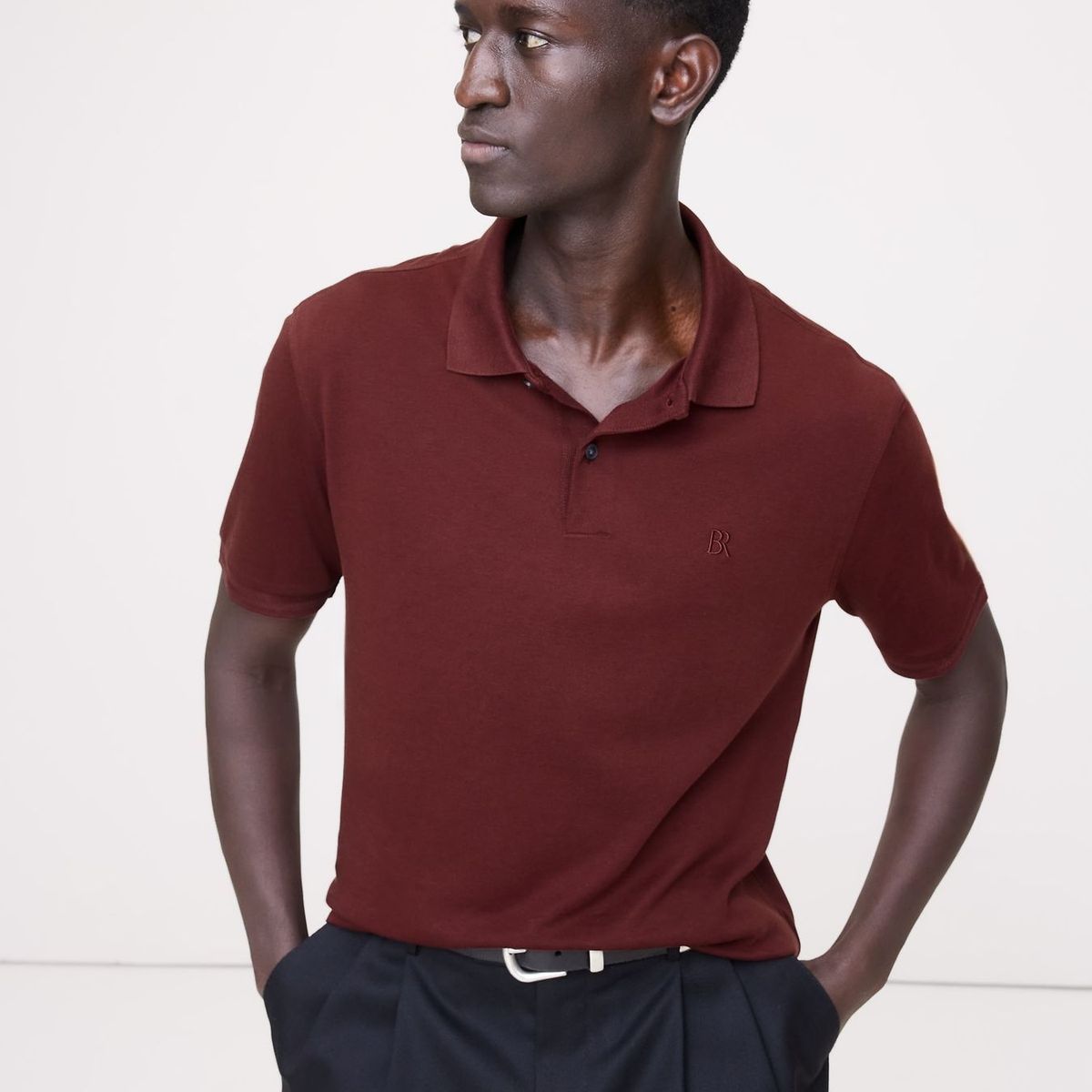 BANANA REPUBLIC - Polera Hombre Luxury Touch Rojo
