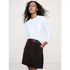 BANANA REPUBLIC - Polera Mujer Vintage Algodón Manga Larga Blanco