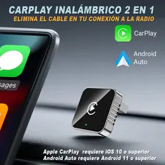 GENERICO - Transmisor Inalambrico 2en1 Para Iphone Android radio auto