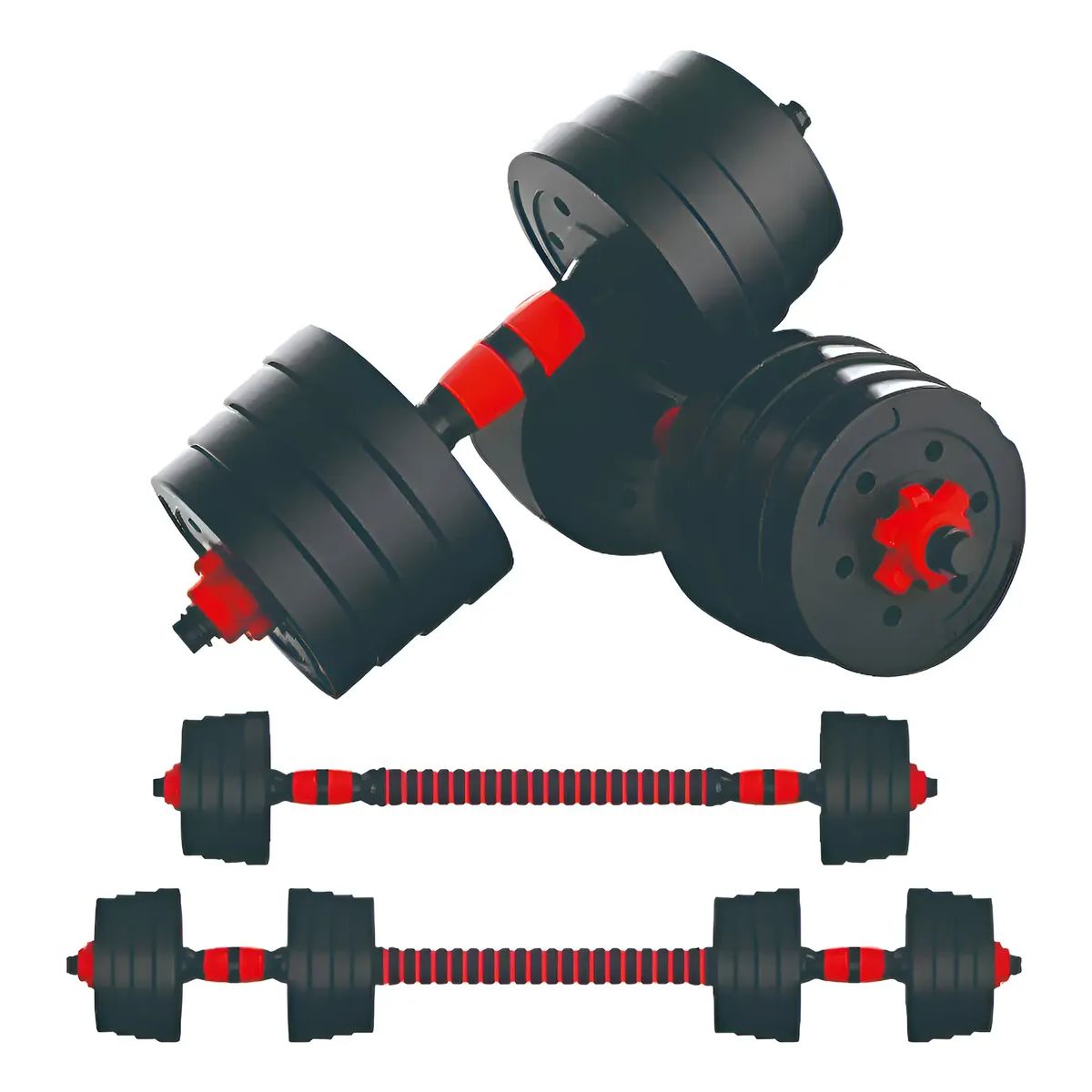 GENERICO - Set Mancuernas Y Barra Unibles Fitness Pesas Ajustables 20kg