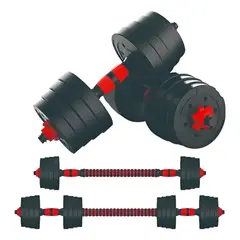 GENERICO - Set Mancuernas Y Barra Unibles Fitness Pesas Ajustables 20kg