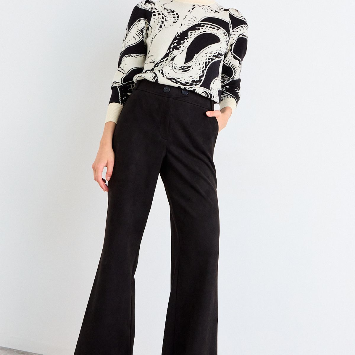 IO - Pantalon Liso Mujer Negro Io