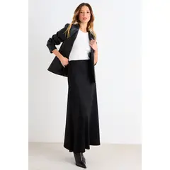 ASH - Falda Lisa Mujer Negro