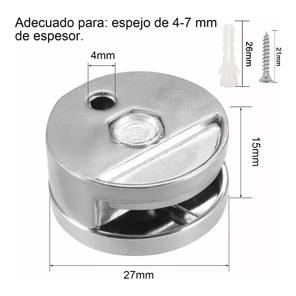 GENERICO - 8 Piezas De Aleación De Zinc Soporte De Espejo Clip De Pare BELUG