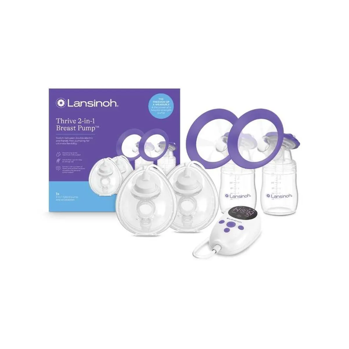 LANSINOH - Extractor de leche Thrive 2 en 1 Lansinoh