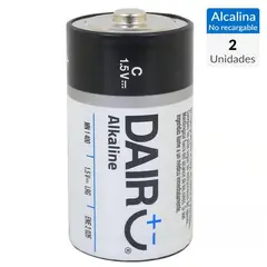 GENERICO - Pack de 2 pilas alcalinas C 1.5V
