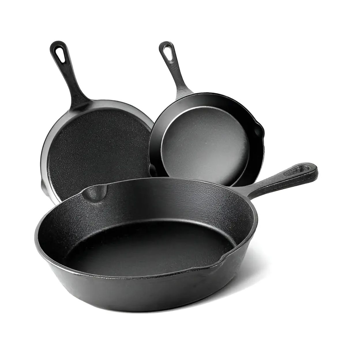 GENERICO - Sartenes De Hierro Fundido Juego De Sartenes 3 Piezas Cukin Color Negro