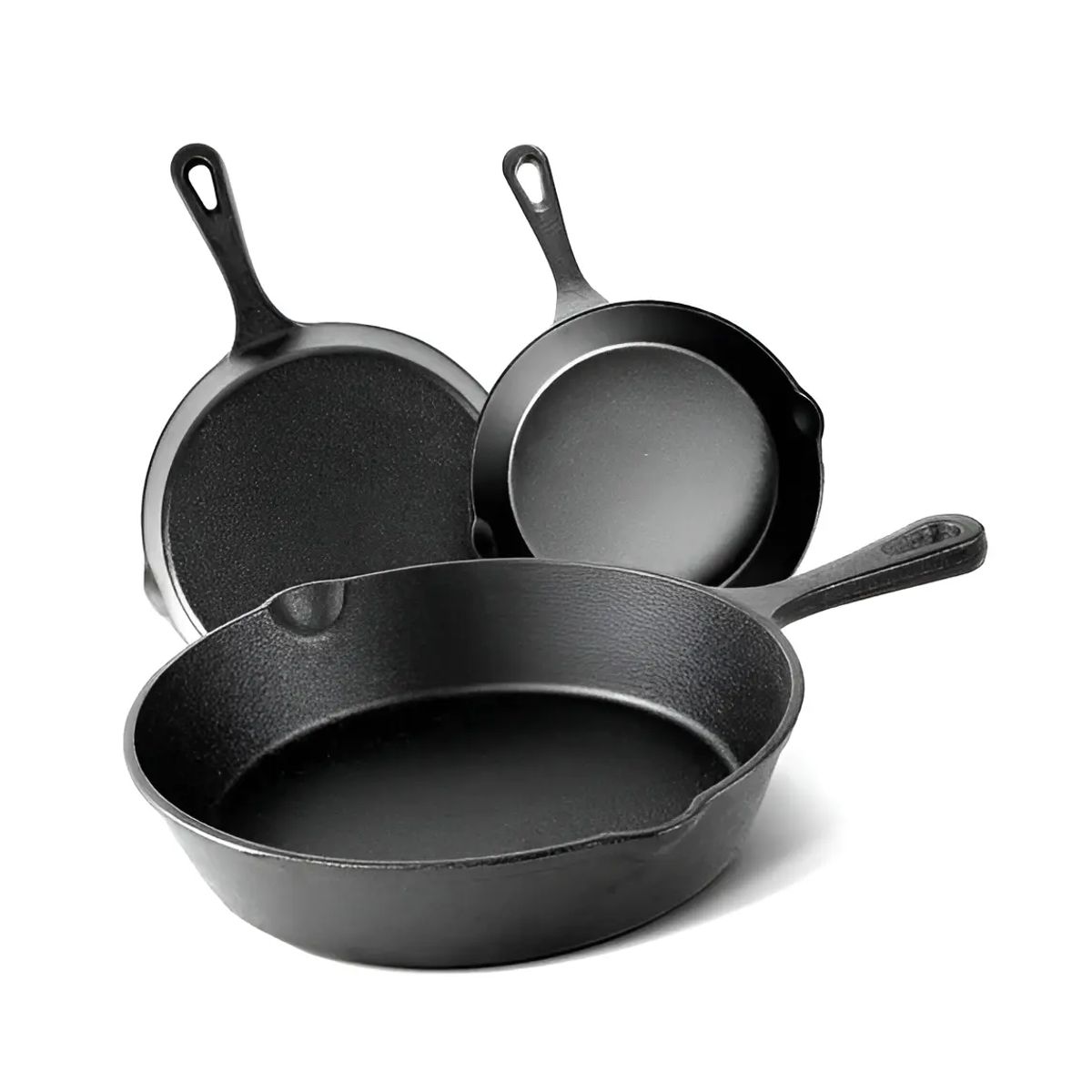 GENERICO - Sartenes De Hierro Fundido Juego De Sartenes 3 Piezas Cukin Color Negro