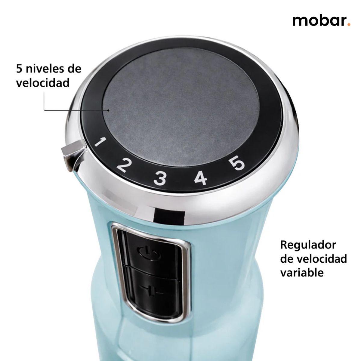 Minipimer Batidora Inmersion Thorben Retro Style Hand Mixer Celeste 450w + Vaso, marca THORBEN - Foto 2