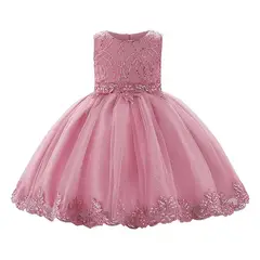 ALMA & DECO - Vestido Bautizo Paje Fiesta Modelo Maria Color Palo Rosa