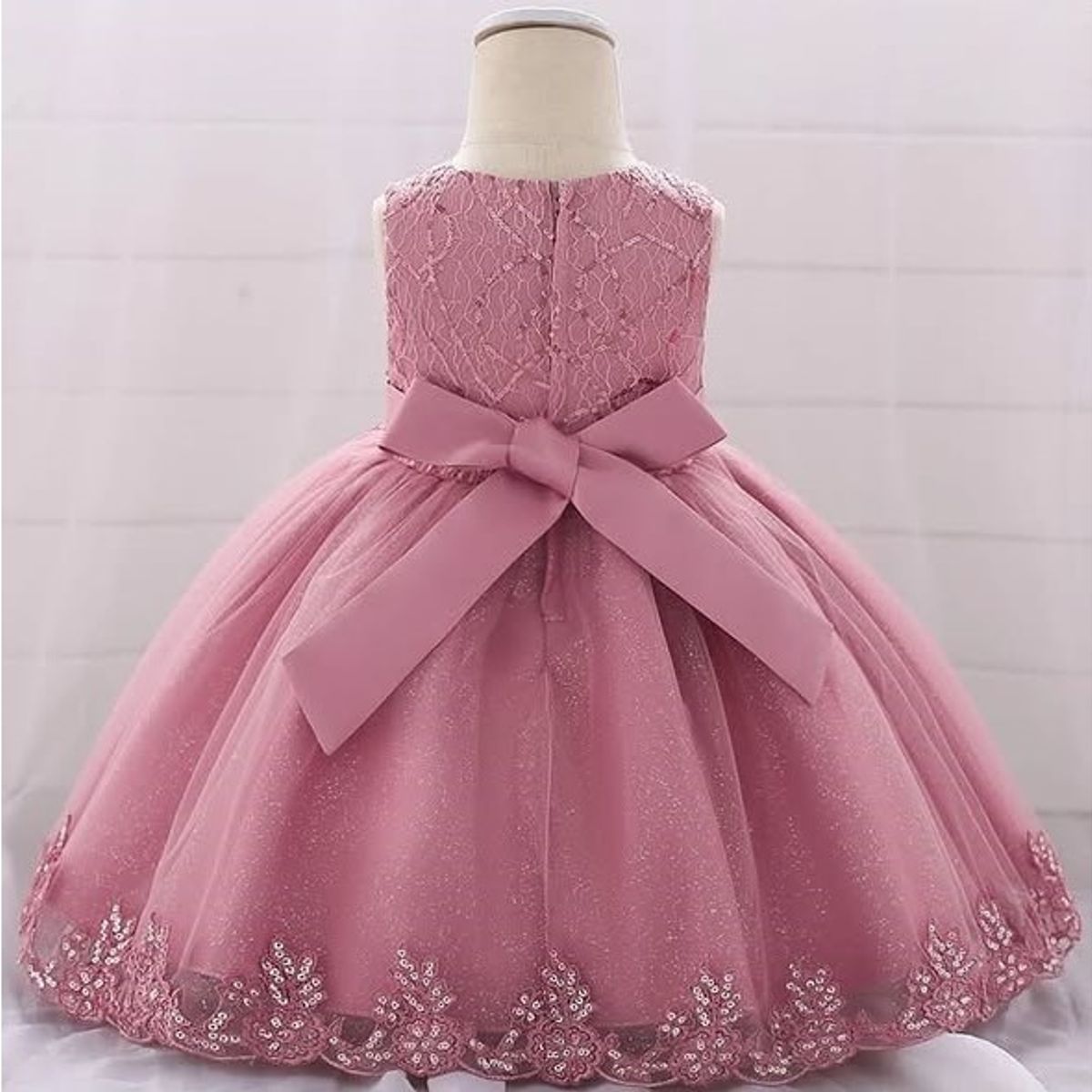 ALMA & DECO - Vestido Bautizo Paje Fiesta Modelo Maria Color  Palo Rosa
