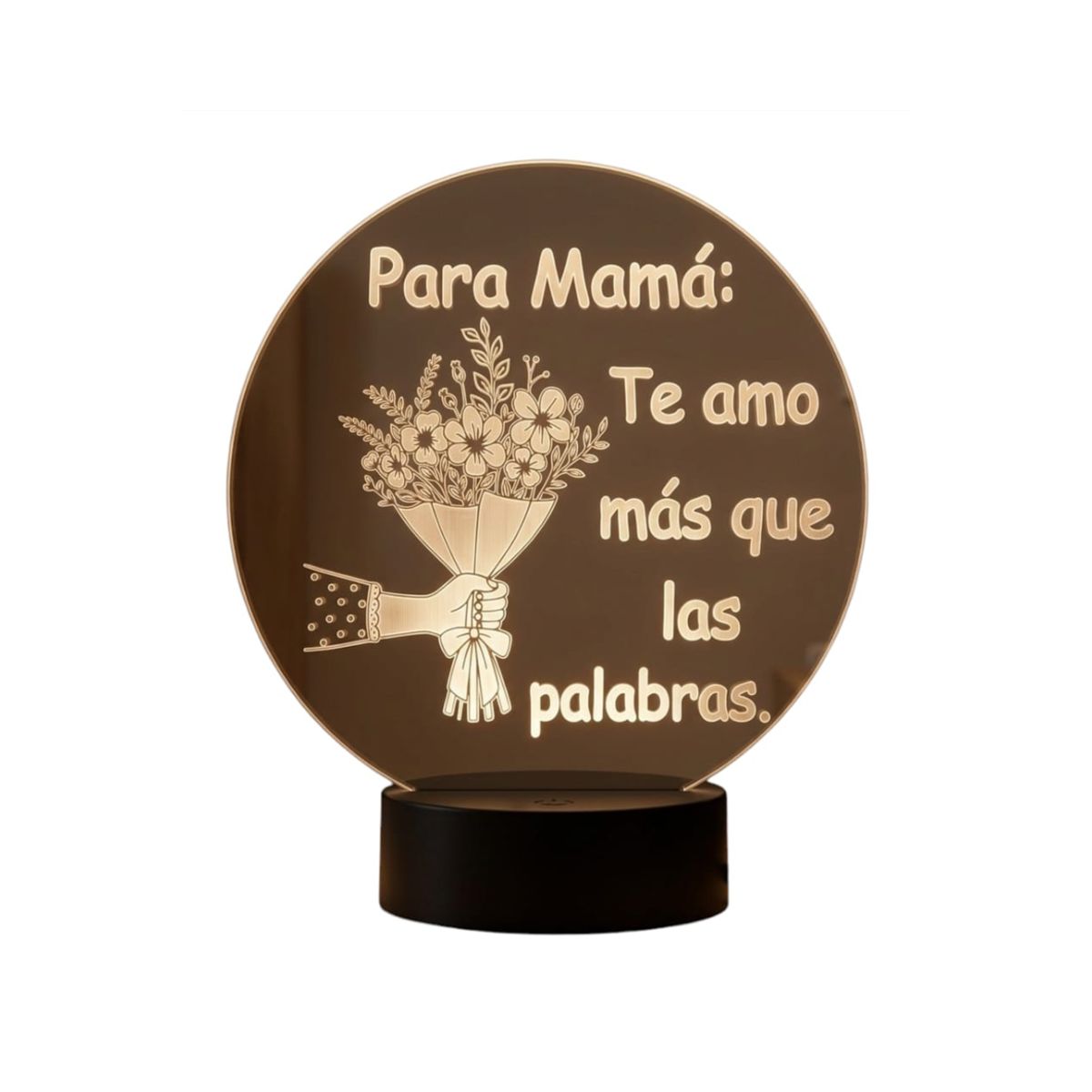 GENERICO - Lampara touch 3D Dia de la Madre III De 7 Colores