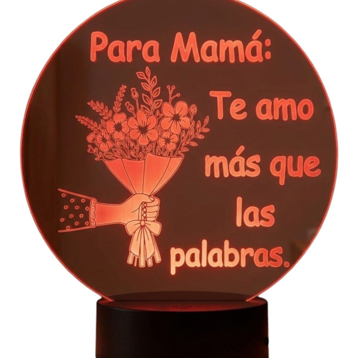 GENERICO - Lampara touch 3D Dia de la Madre III De 7 Colores