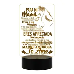 GENERICO - Lampara touch 3D Dia de la Madre VII De 7 Colores