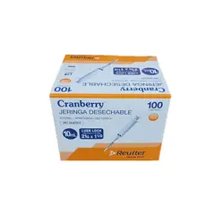 CRANBERRY - Jeringa 5mL con aguja 21G x 1 12 luer lock caja 100 unidades