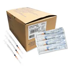 NIPRO - Jeringa insulina 1mL con aguja 30 G x 12 caja 100 unidades