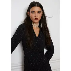 SCALPERS - Vestido Cruzado Motivos Black