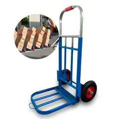GENERICO - Carro Plegable De Carga Aluminio Tipo Yegua 120 Kilos Máximo Azul