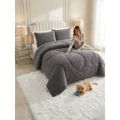 GENERICO - Cubrecama Plumón Jacquard Premium 2 Plazas Invierno Térmico