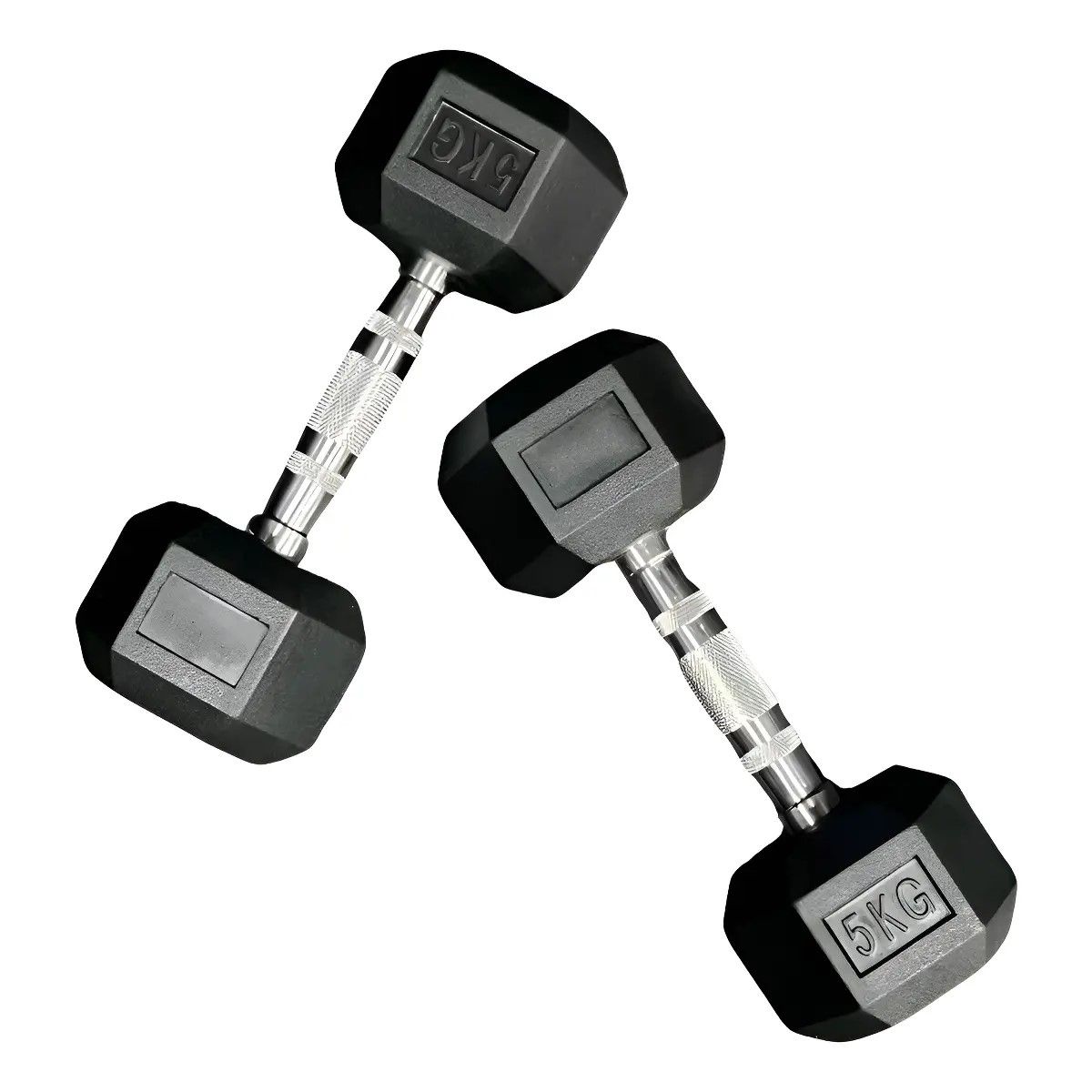 GENERICO - Mancuernas Hexagonal Par De 5 Kg, Color Negro Mundo Pesas BELUG
