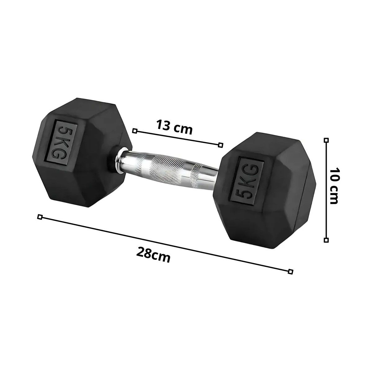 GENERICO - Mancuernas Hexagonal Par De 5 Kg, Color Negro Mundo Pesas BELUG