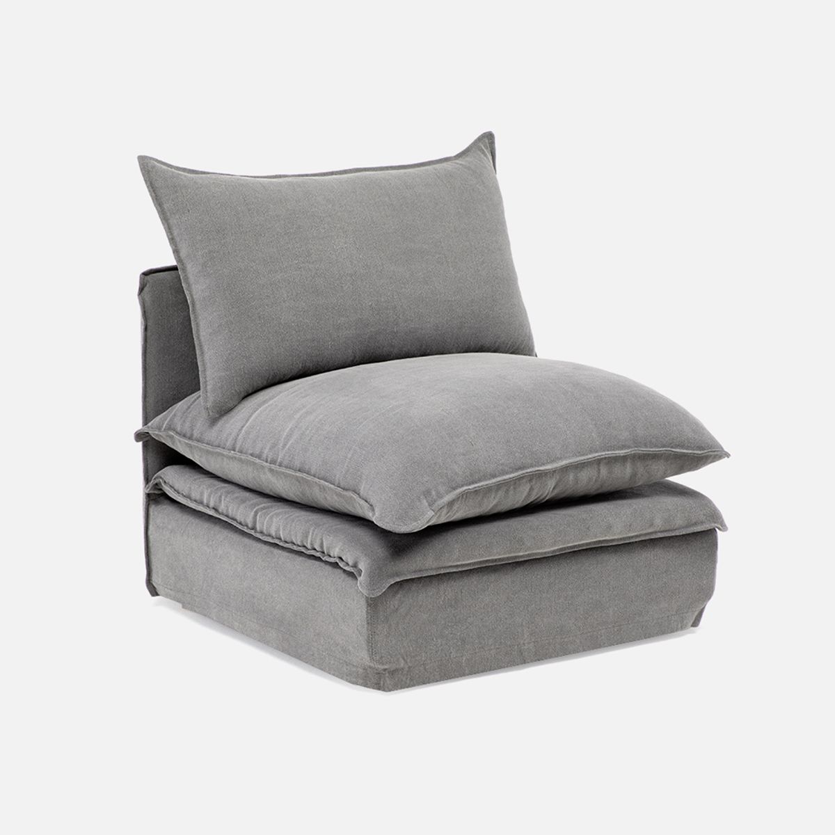 MILK - Sillón Radley 1P Armless Acero