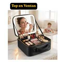 MOVI - Cosmetiquero con espejo luz led y organizador
