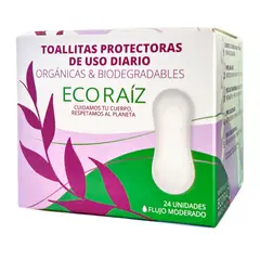 ECORAIZ - Protectores diarios, Ecoraíz, 24 unidades, biodegradables, compostables