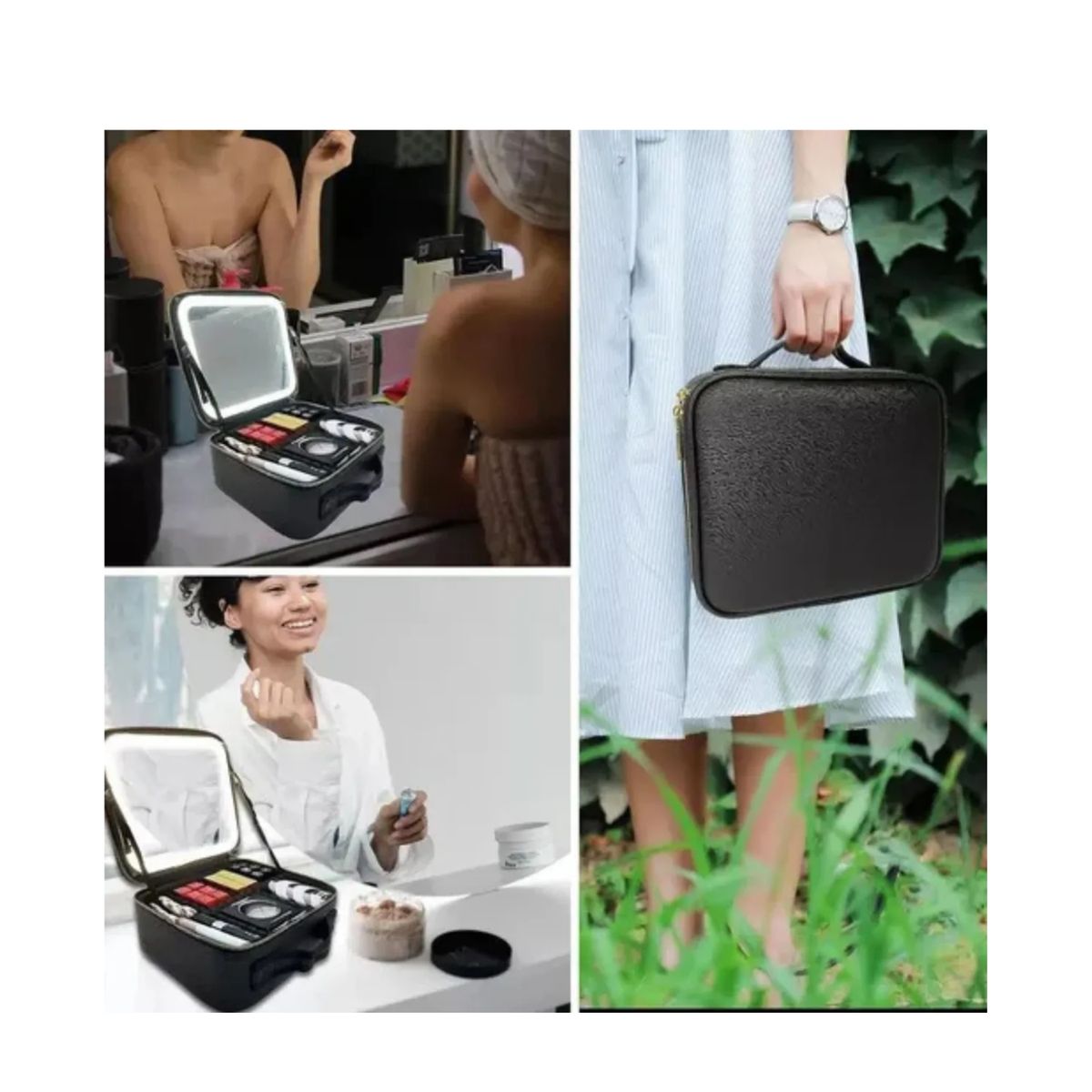 MOVI - Cosmetiquero con espejo luz led y organizador
