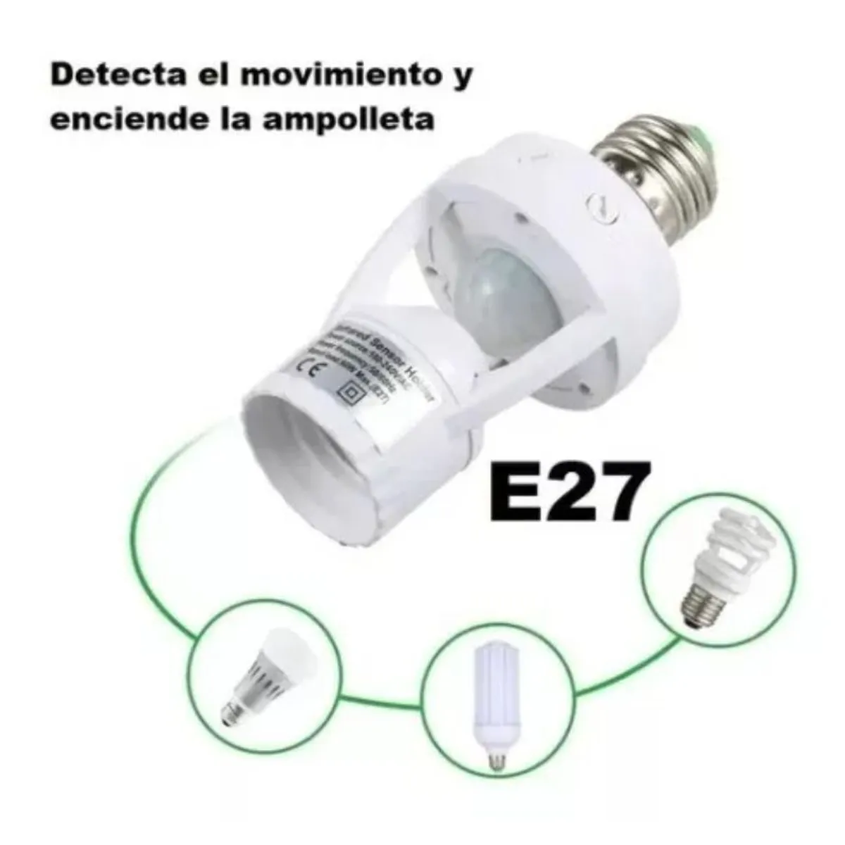GENERICO - Base Para Ampolleta Con Sensor De Movimiento Soquete