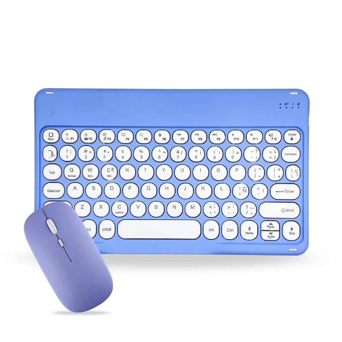 GENERICO - Pack Teclado Bluetooth 2.0 + Mouse Inalámbrico Morado