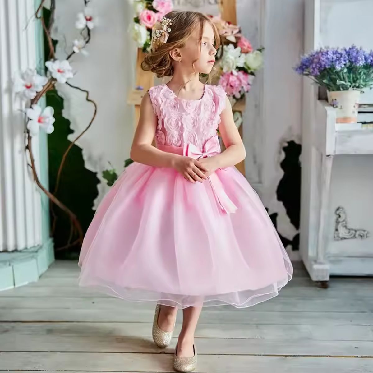 ALMA & DECO - Vestido Bautizo Paje Fiesta Modelo Constanza Color Rosa