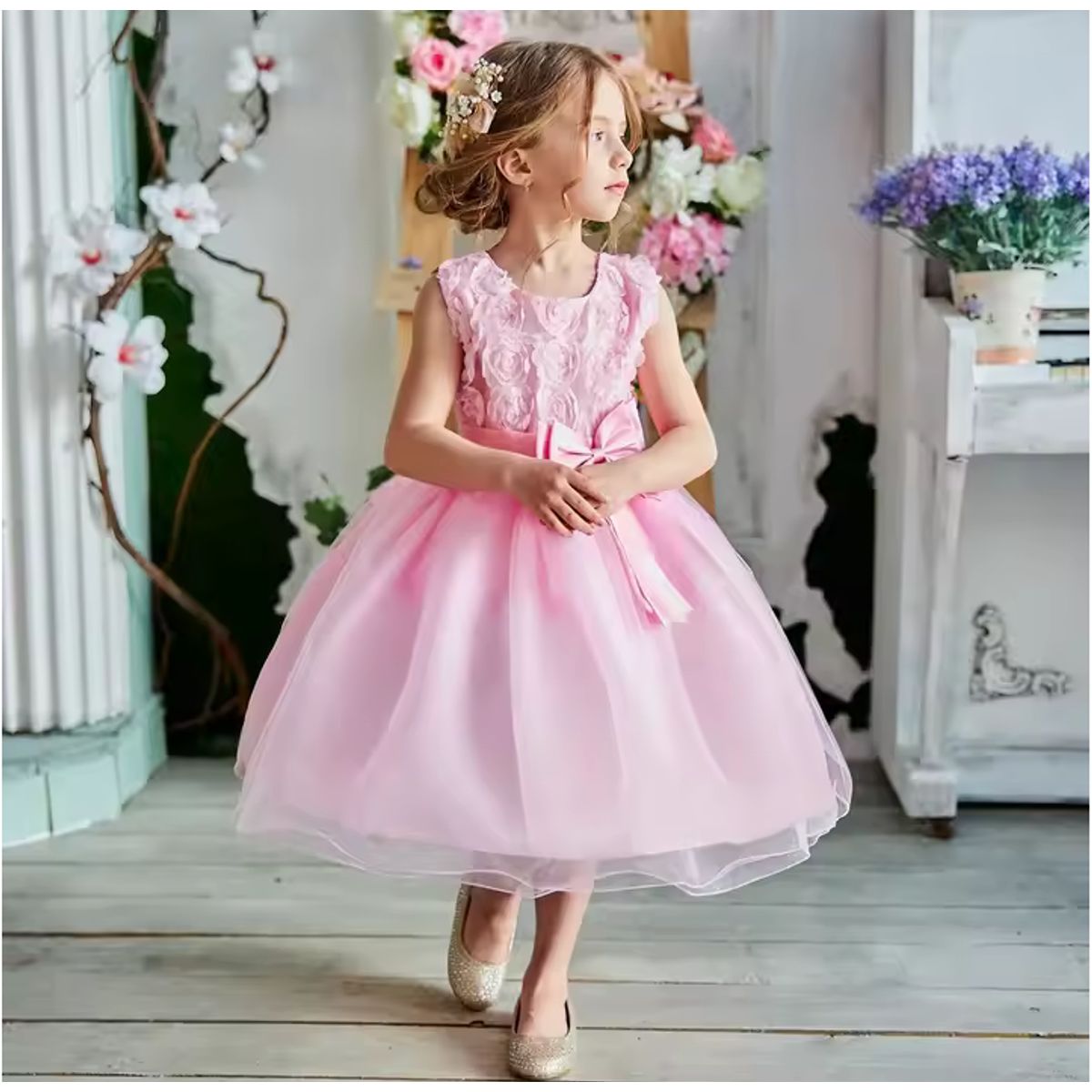 ALMA & DECO - Vestido Bautizo Paje Fiesta Modelo Constanza Color Rosa