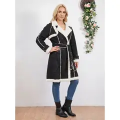 LIKE SHOP - Abrigo Largo Chaqueta Mujer Tipo Gamuza Interior Chiporro Z836