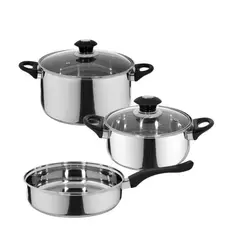 FANTUZZI - Batería de Cocina 5 Piezas Acero inoxidable Corazza