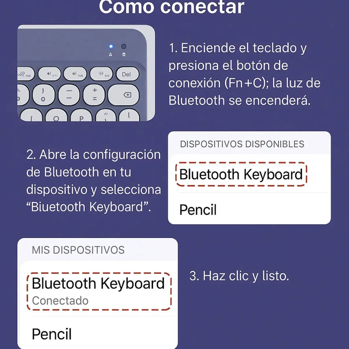 GENERICO - Pack Teclado Bluetooth 2.0 + Mouse Inalámbrico Amarillo