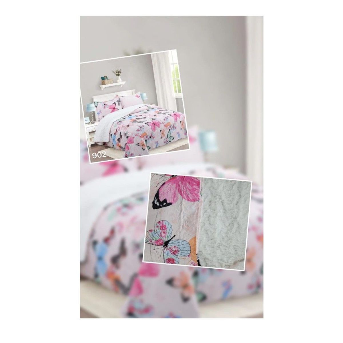 GENERICO - Cubrecama Quilt Con Chiporro Diseño Plaza y Media