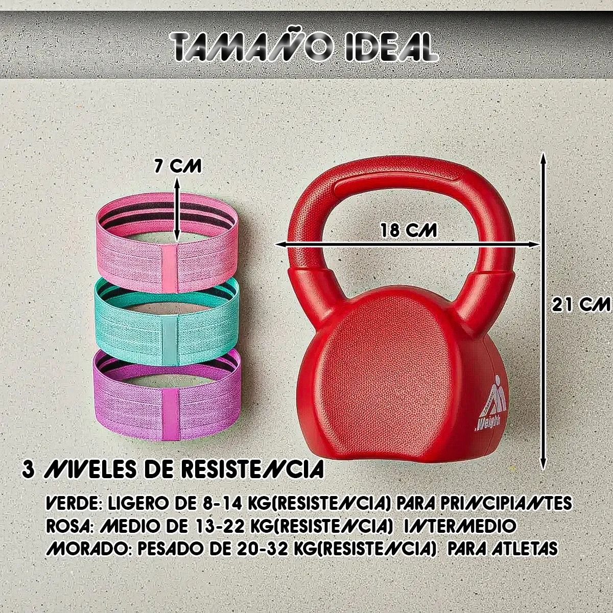 GENERICO - Pesa Rusa 2 Kg Pesas Y Mancuernas 2 Kg Bandas De Resistencia