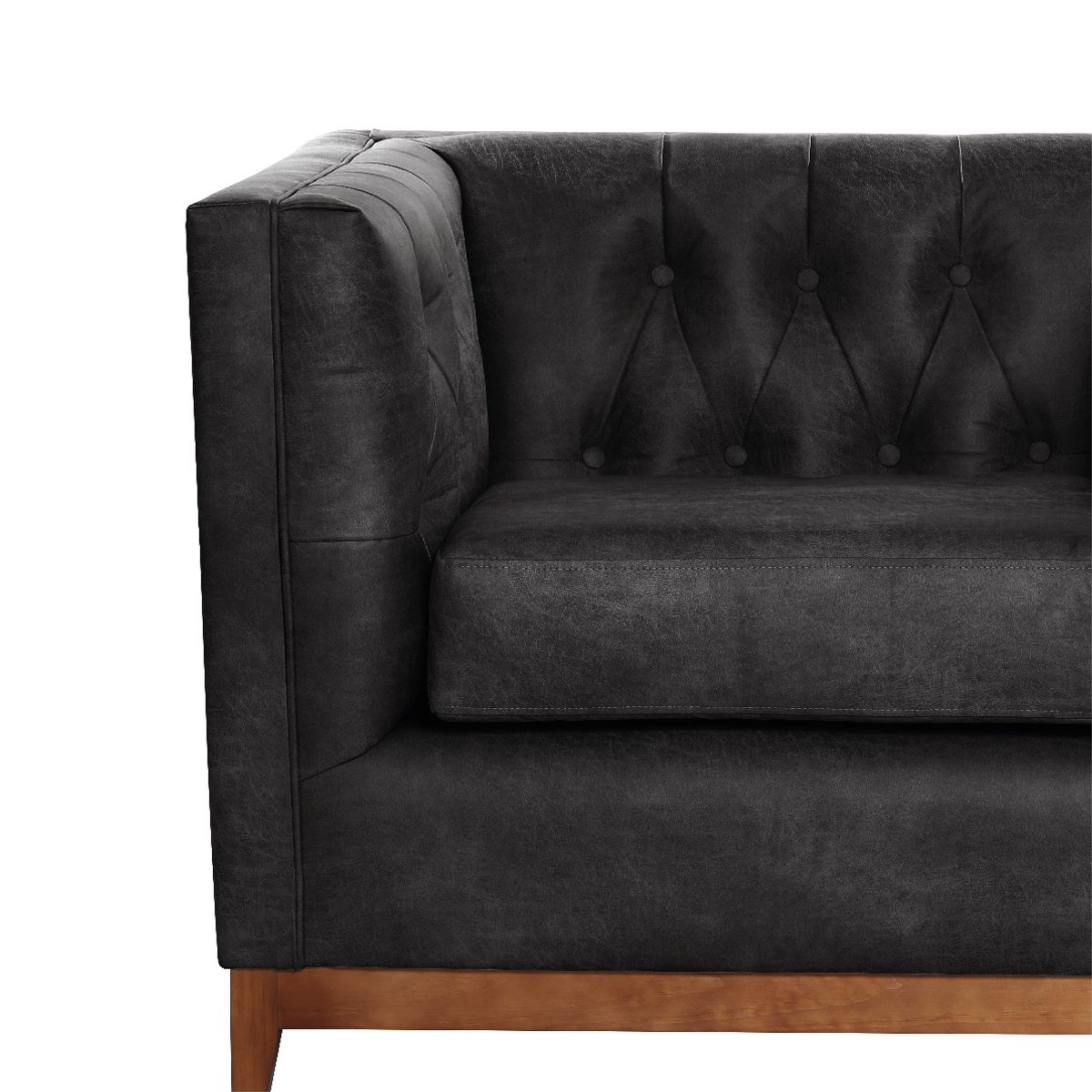 LATAM HOME - Sofa Roma 3 Cuerpos Capitoné Cuero Colorado